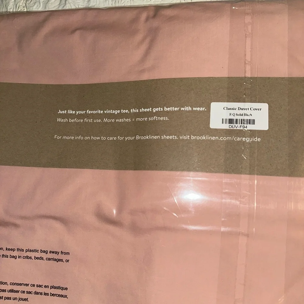 Brooklinen Blush Pink Full Duvet Cover and Pillowcases